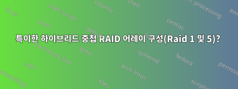 특이한 하이브리드 중첩 RAID 어레이 구성(Raid 1 및 5)?