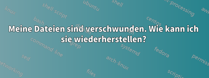 Meine Dateien sind verschwunden. Wie kann ich sie wiederherstellen?