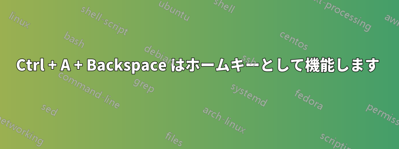 Ctrl + A + Backspace はホームキーとして機能します