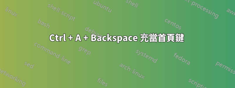 Ctrl + A + Backspace 充當首頁鍵