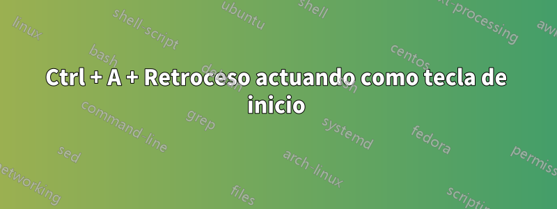 Ctrl + A + Retroceso actuando como tecla de inicio