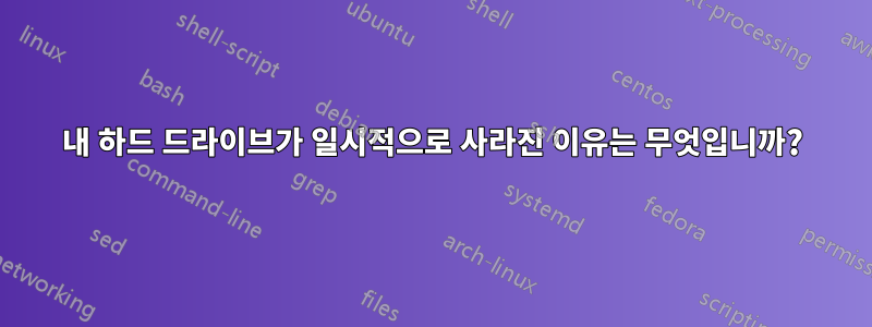 내 하드 드라이브가 일시적으로 사라진 이유는 무엇입니까?