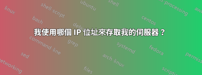 我使用哪個 IP 位址來存取我的伺服器？