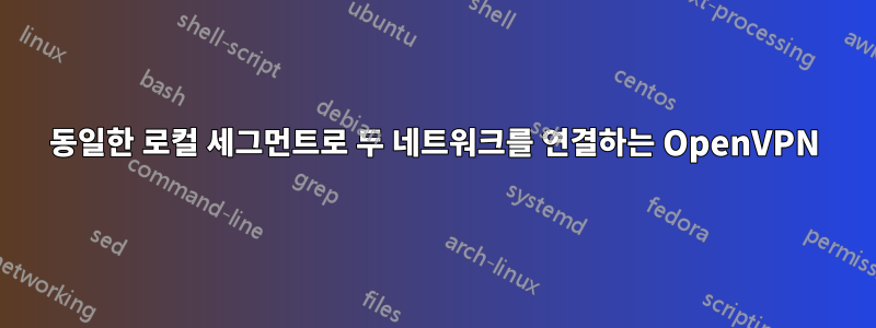 동일한 로컬 세그먼트로 두 네트워크를 연결하는 OpenVPN