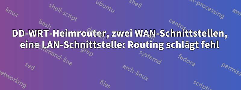 DD-WRT-Heimrouter, zwei WAN-Schnittstellen, eine LAN-Schnittstelle: Routing schlägt fehl