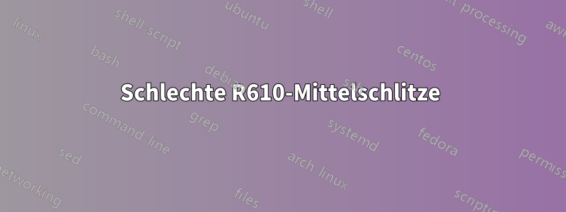 Schlechte R610-Mittelschlitze