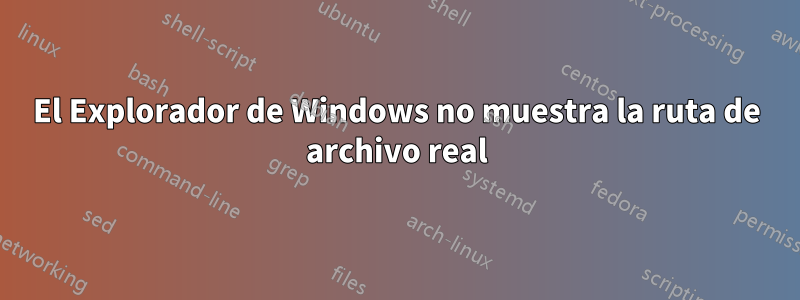 El Explorador de Windows no muestra la ruta de archivo real