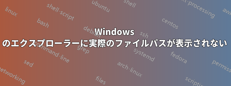 Windows のエクスプローラーに実際のファイルパスが表示されない