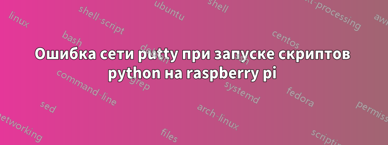 Ошибка сети putty при запуске скриптов python на raspberry pi