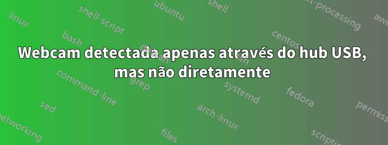 Webcam detectada apenas através do hub USB, mas não diretamente