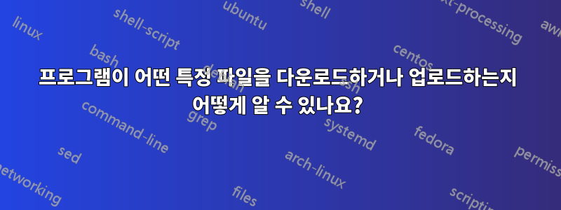 프로그램이 어떤 특정 파일을 다운로드하거나 업로드하는지 어떻게 알 수 있나요?