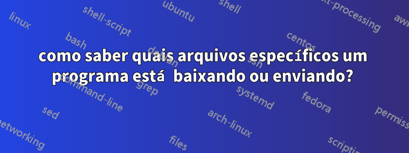 como saber quais arquivos específicos um programa está baixando ou enviando?