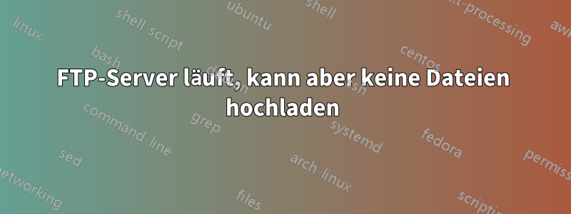 FTP-Server läuft, kann aber keine Dateien hochladen