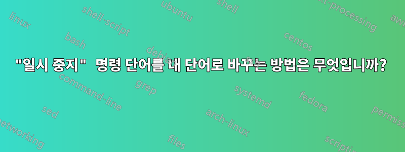 "일시 중지" 명령 단어를 내 단어로 바꾸는 방법은 무엇입니까?