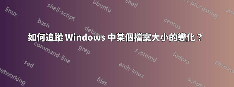 如何追蹤 Windows 中某個檔案大小的變化？