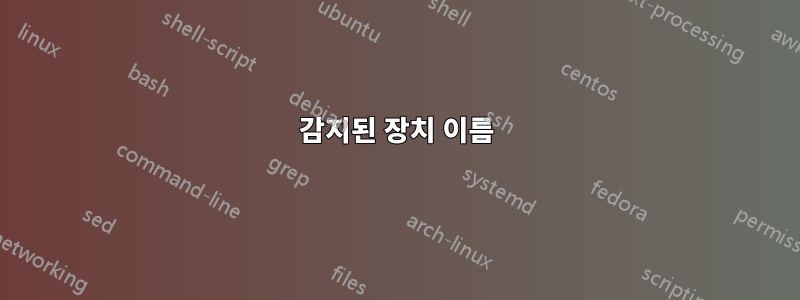 감지된 장치 이름