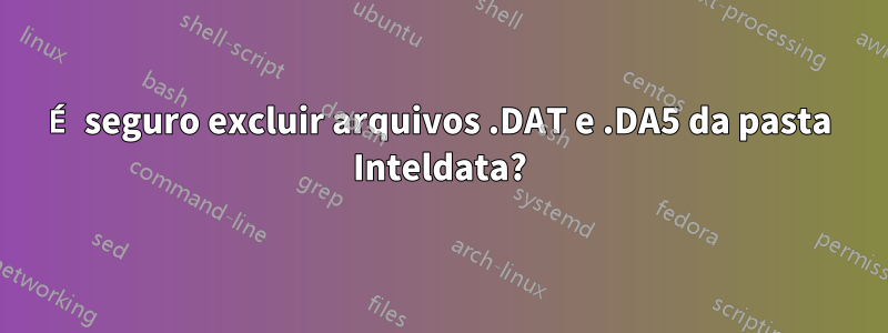 É seguro excluir arquivos .DAT e .DA5 da pasta Inteldata?