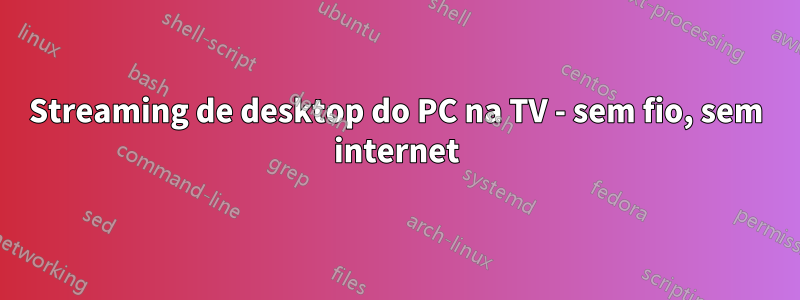 Streaming de desktop do PC na TV - sem fio, sem internet