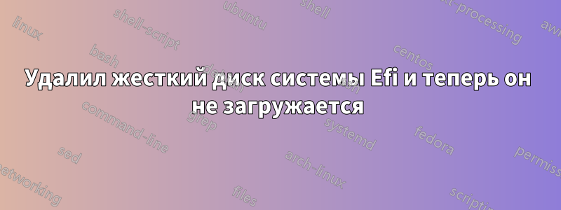 Удалил жесткий диск системы Efi и теперь он не загружается