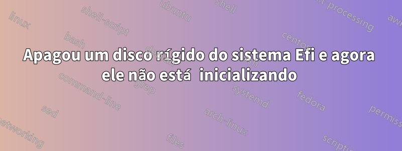 Apagou um disco rígido do sistema Efi e agora ele não está inicializando