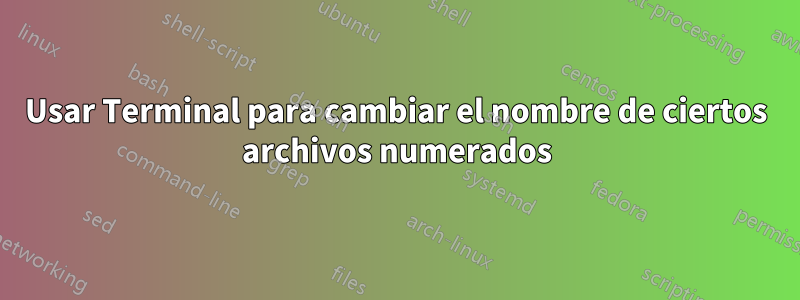 Usar Terminal para cambiar el nombre de ciertos archivos numerados