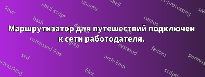 Маршрутизатор для путешествий подключен к сети работодателя.