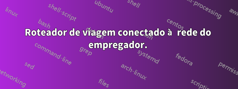 Roteador de viagem conectado à rede do empregador.