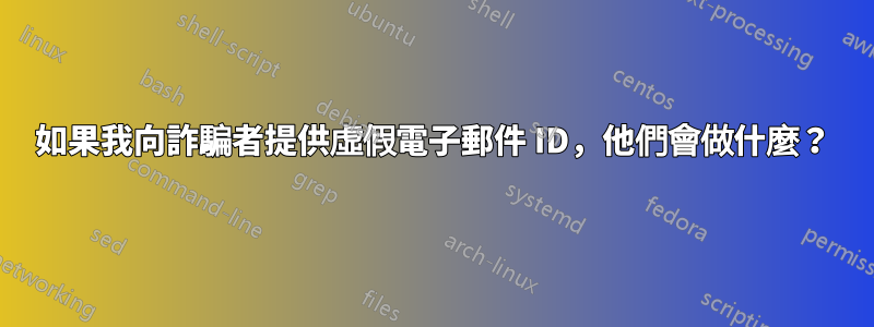 如果我向詐騙者提供虛假電子郵件 ID，他們會做什麼？