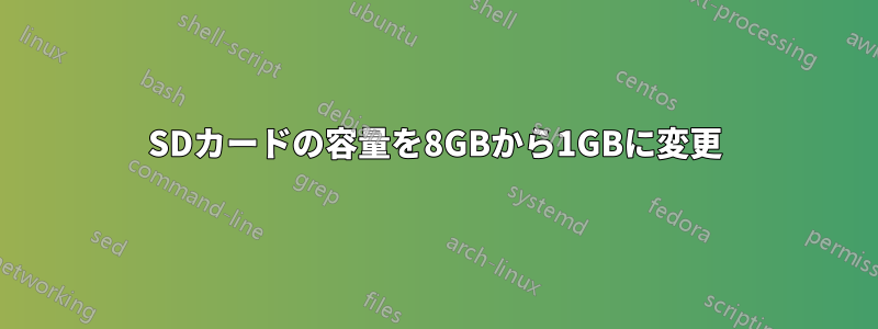 SDカードの容量を8GBから1GBに変更