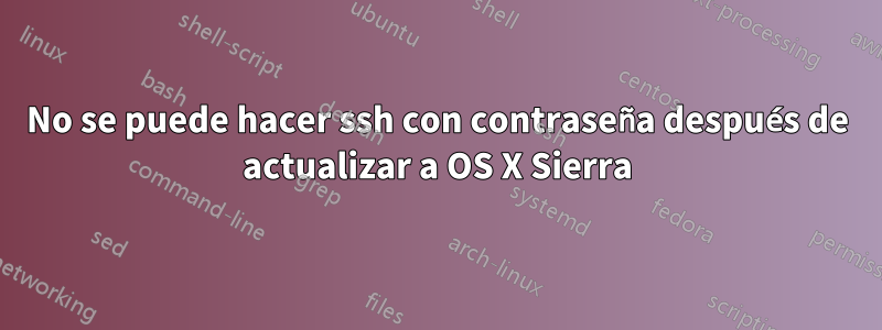 No se puede hacer ssh con contraseña después de actualizar a OS X Sierra