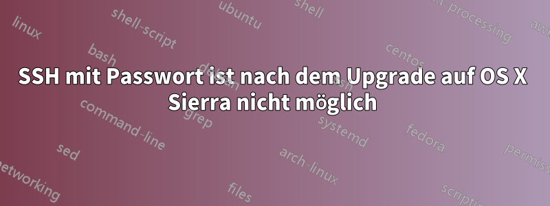 SSH mit Passwort ist nach dem Upgrade auf OS X Sierra nicht möglich