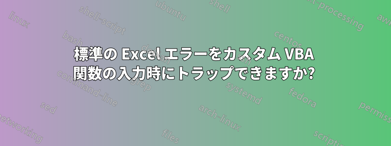 標準の Excel エラーをカスタム VBA 関数の入力時にトラップできますか?