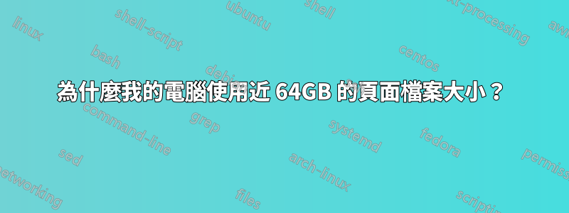 為什麼我的電腦使用近 64GB 的頁面檔案大小？