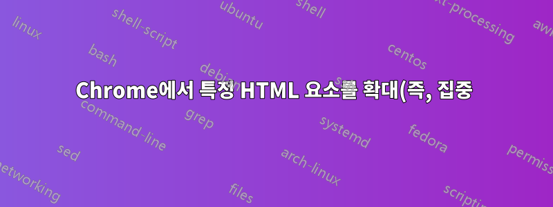 Chrome에서 특정 HTML 요소를 확대(즉, 집중)하는 방법