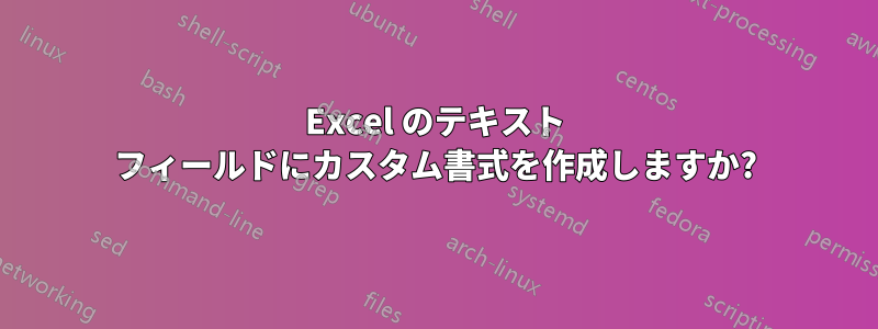 Excel のテキスト フィールドにカスタム書式を作成しますか?