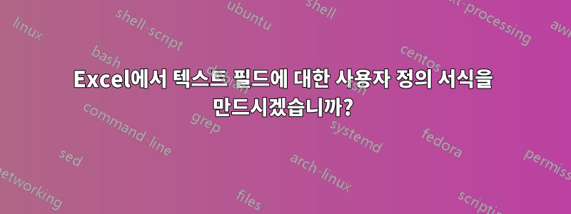 Excel에서 텍스트 필드에 대한 사용자 정의 서식을 만드시겠습니까?