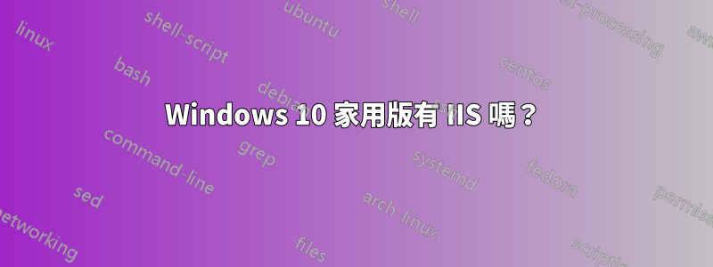 Windows 10 家用版有 IIS 嗎？