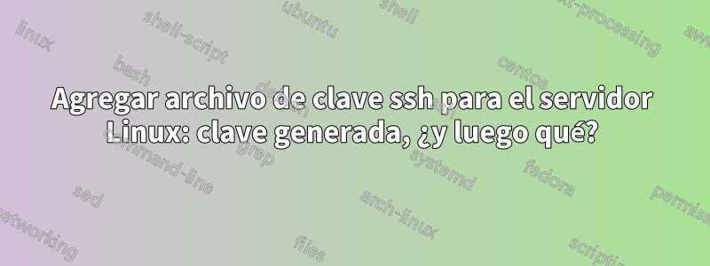 Agregar archivo de clave ssh para el servidor Linux: clave generada, ¿y luego qué?