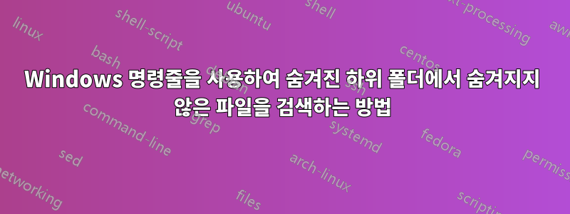 Windows 명령줄을 사용하여 숨겨진 하위 폴더에서 숨겨지지 않은 파일을 검색하는 방법