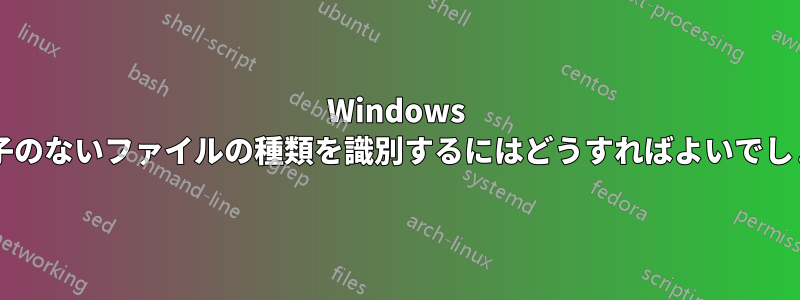 Windows で拡張子のないファイルの種類を識別するにはどうすればよいでしょうか?