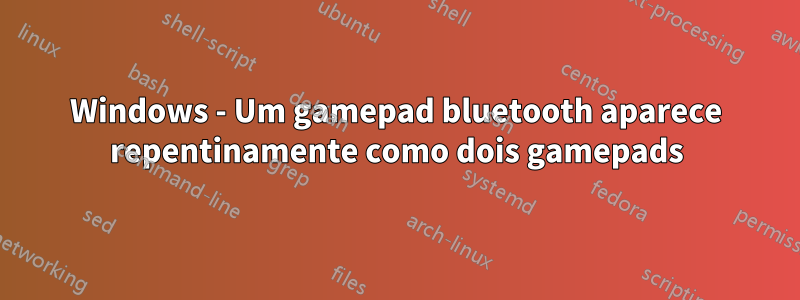 Windows - Um gamepad bluetooth aparece repentinamente como dois gamepads