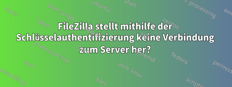 FileZilla stellt mithilfe der Schlüsselauthentifizierung keine Verbindung zum Server her?