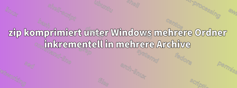 7zip komprimiert unter Windows mehrere Ordner inkrementell in mehrere Archive