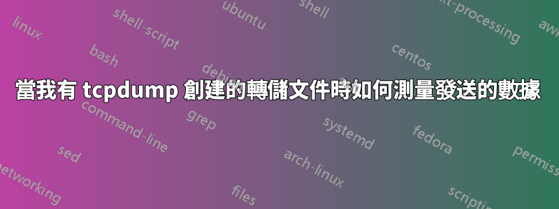 當我有 tcpdump 創建的轉儲文件時如何測量發送的數據