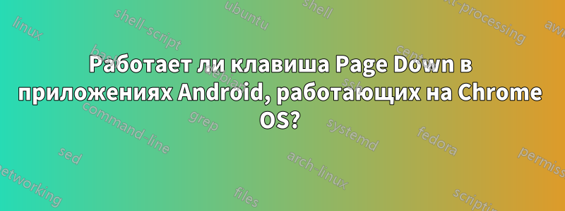 Работает ли клавиша Page Down в приложениях Android, работающих на Chrome OS?