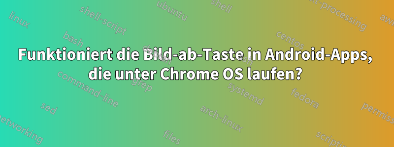 Funktioniert die Bild-ab-Taste in Android-Apps, die unter Chrome OS laufen?