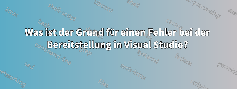 Was ist der Grund für einen Fehler bei der Bereitstellung in Visual Studio?