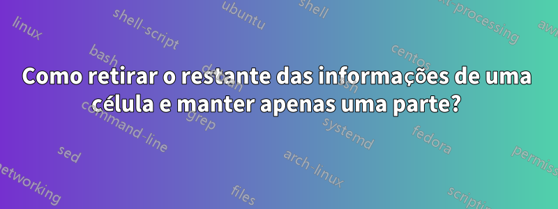 Como retirar o restante das informações de uma célula e manter apenas uma parte?