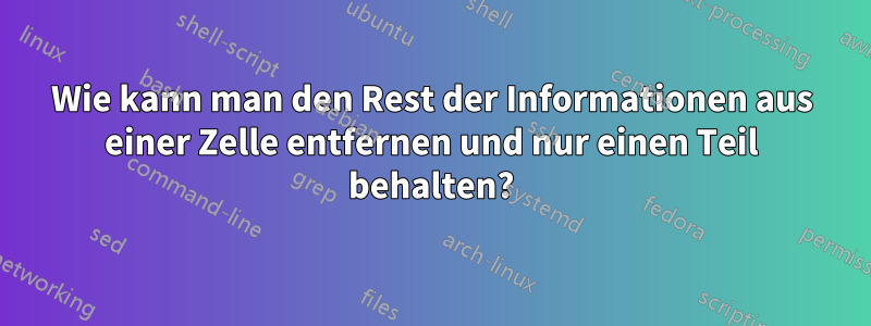 Wie kann man den Rest der Informationen aus einer Zelle entfernen und nur einen Teil behalten?