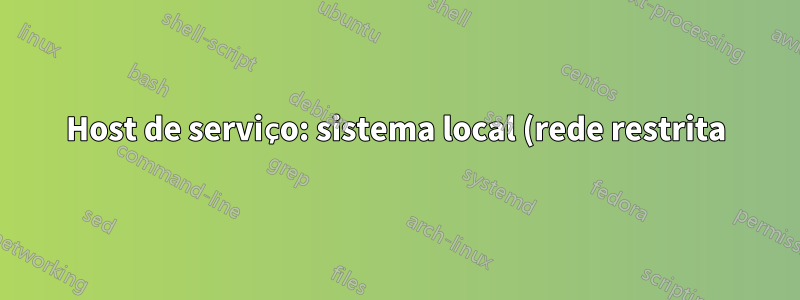 Host de serviço: sistema local (rede restrita) CPU ALTA